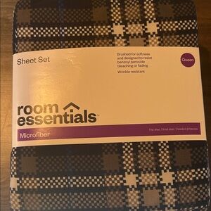 Room Essentials Brown and Black Microfiber Sheet Set